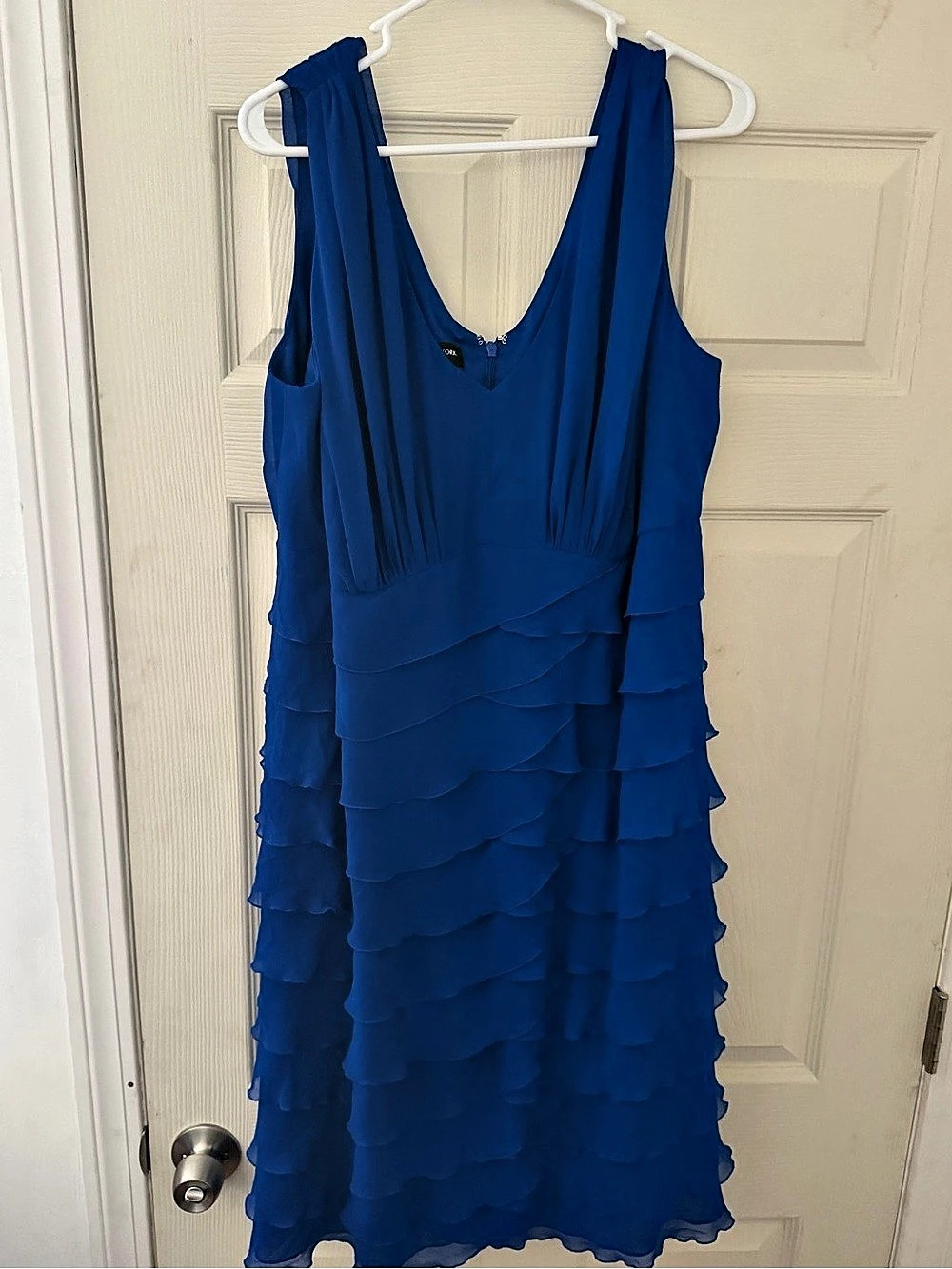 Jones New York Tiered Maxi Dress in Blue Size 18W Like New